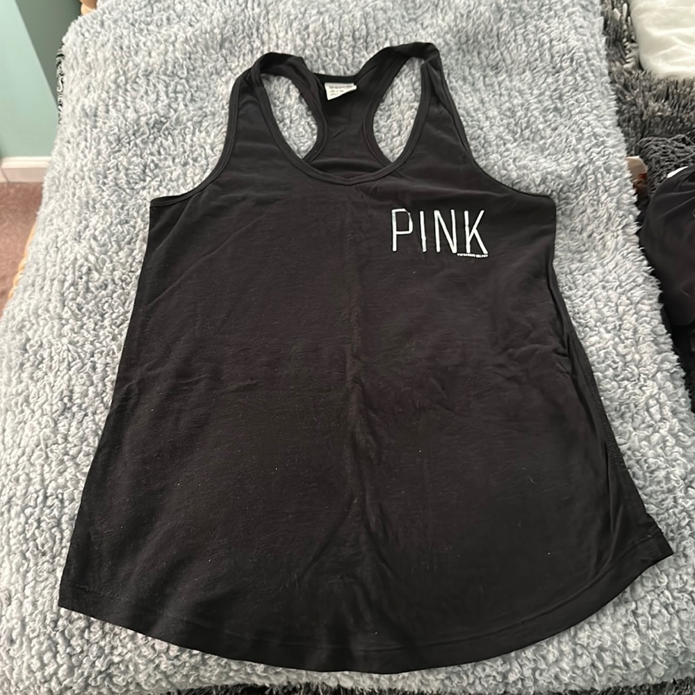 VS PINK Black Racerback Tank Top